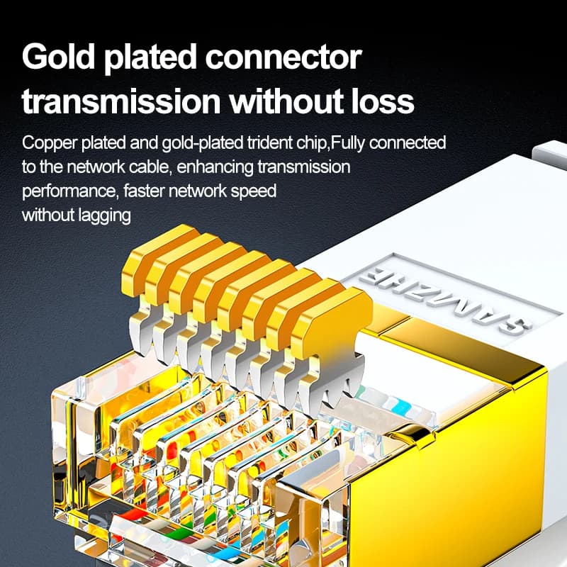Cat 7 Ethernet Cable | 10Gbps 600MHz STP Patch Cord | Router & Laptop - Thumbnail 6
