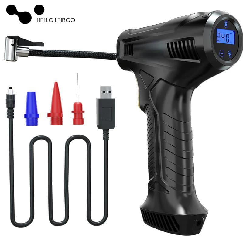 Digital Tyre Inflator for Car | 80W Portable Air Compressor | Wireless/Wired Electric Pump - Thumbnail 2