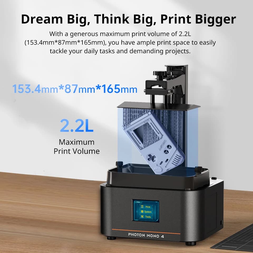 Photon Mono 4 AE 3D Printer | 7" 10K High-Definition | Fast 153x87x165mm Print - Thumbnail 4