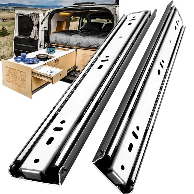 Heavy-Duty Drawer Slides | 260 lb Capacity | Full-Extension Ball Bearing Rails - Thumbnail 2
