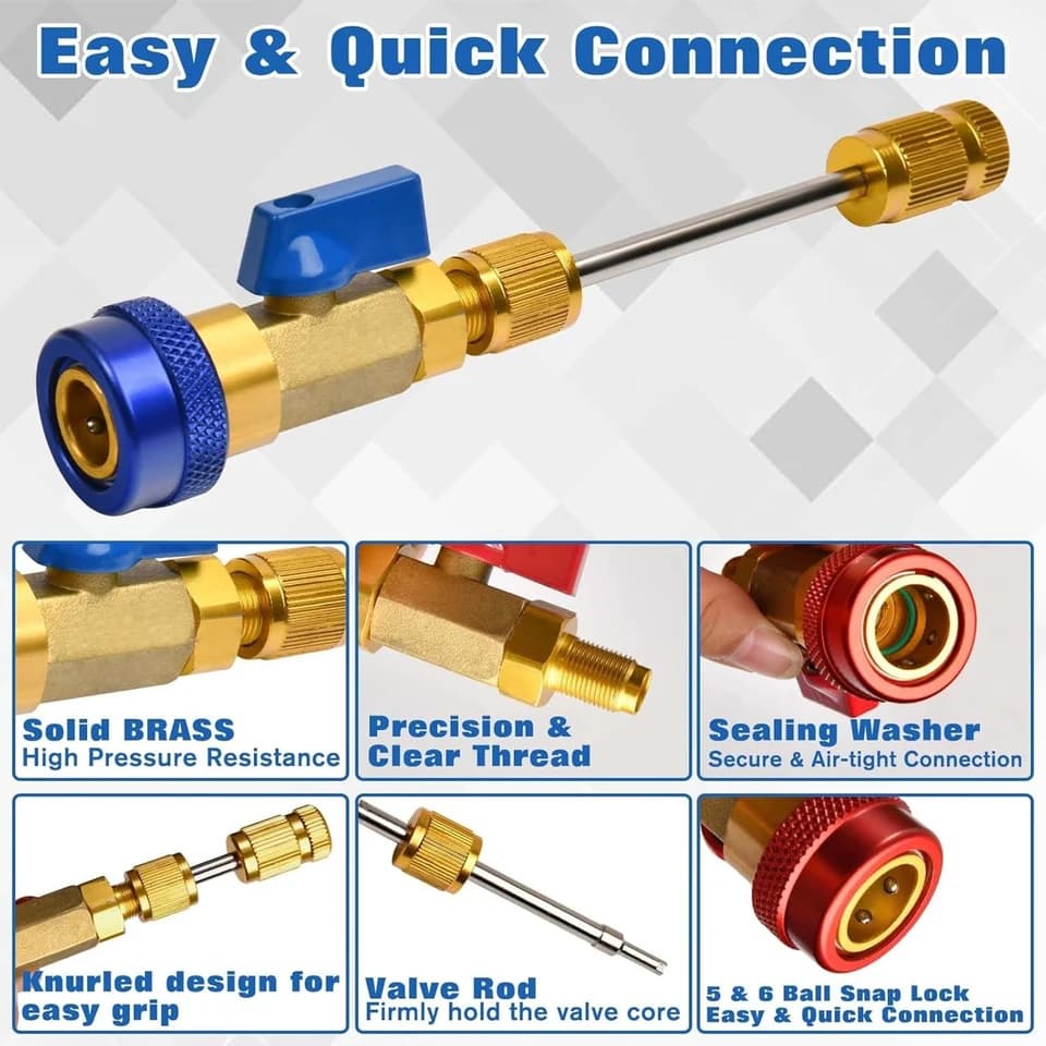 R1234YF Valve Core Tool | AC Refrigeration Schrader Remover | O-Ring Seal - Thumbnail 5