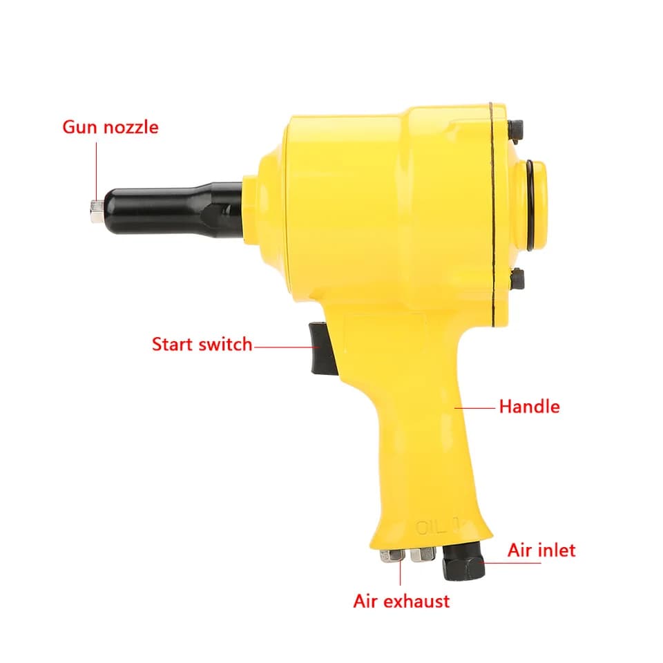KP-705P Pneumatic Rivet Gun | Pistol Grip | 2.4-4.8mm Rivets - Thumbnail 5