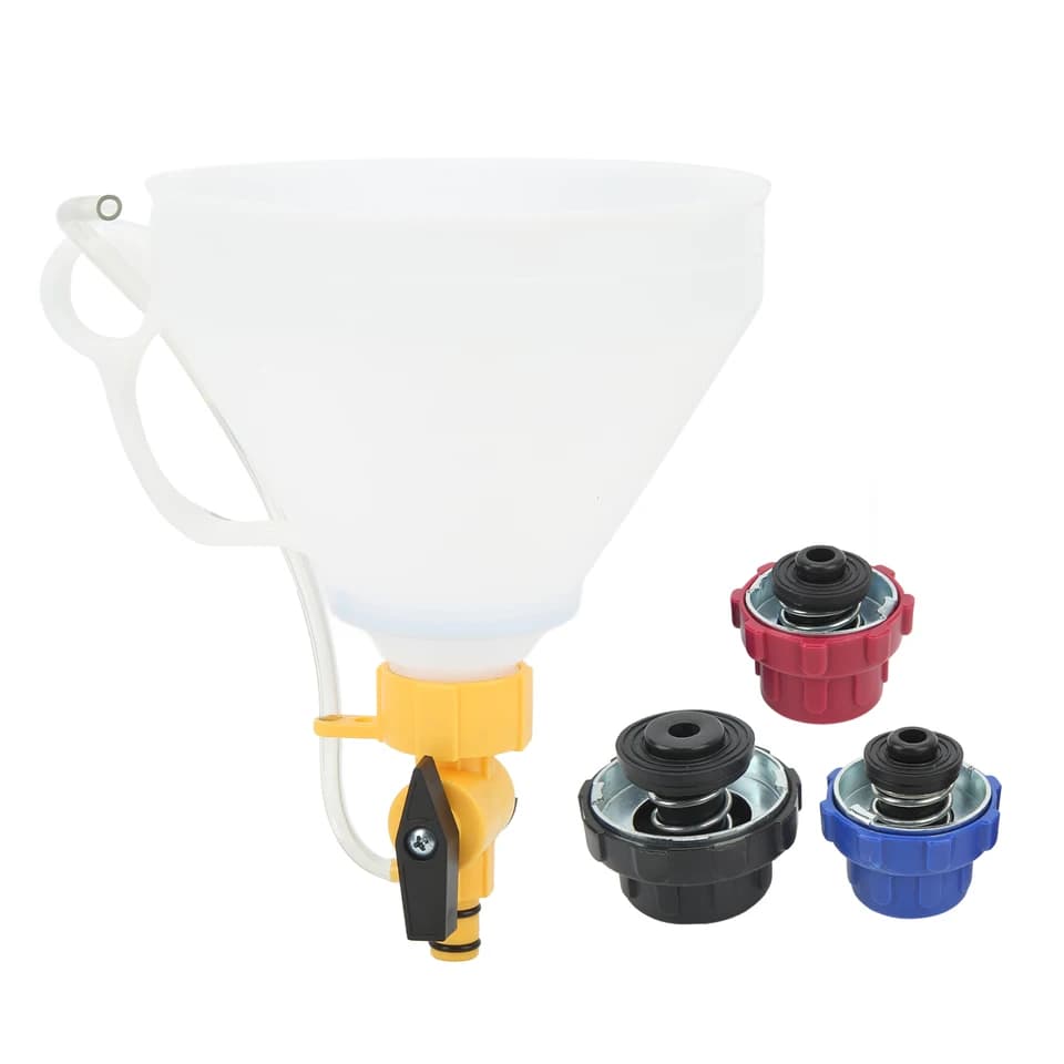 Spill Kit: Car Radiator Coolant Refill Funnel | Spill-Proof Engine Cooling System Filling | 3 Adapters - Thumbnail 2
