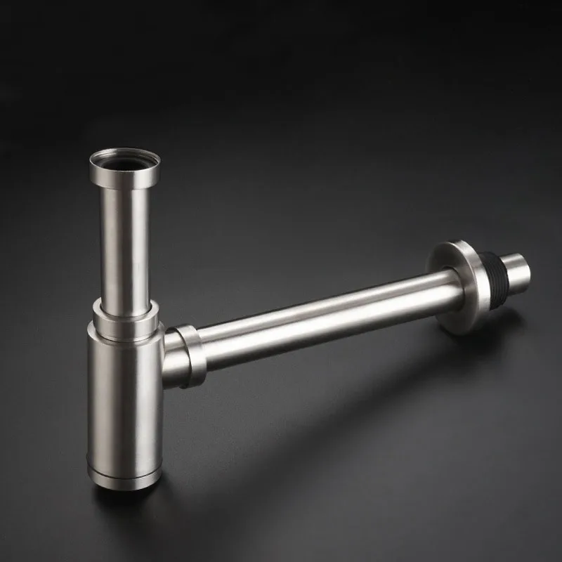 Stainless 304 Steel Basin Bottle Trap | Sink Drain Pipe | Nickel/Chrome Finish - Thumbnail 2