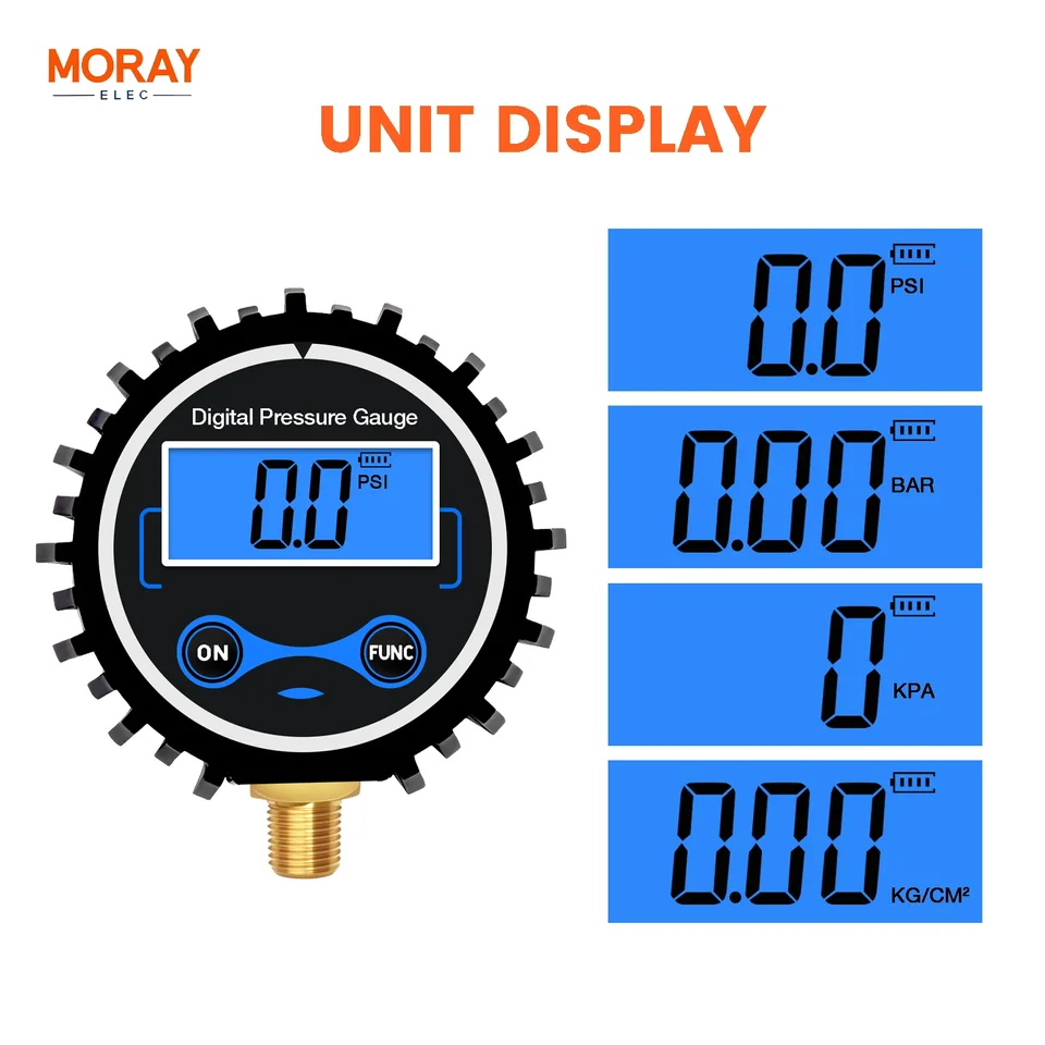 Gauge for Brake Bleeder Kit | LCD Readout | Tire & System Pressure - Thumbnail 4