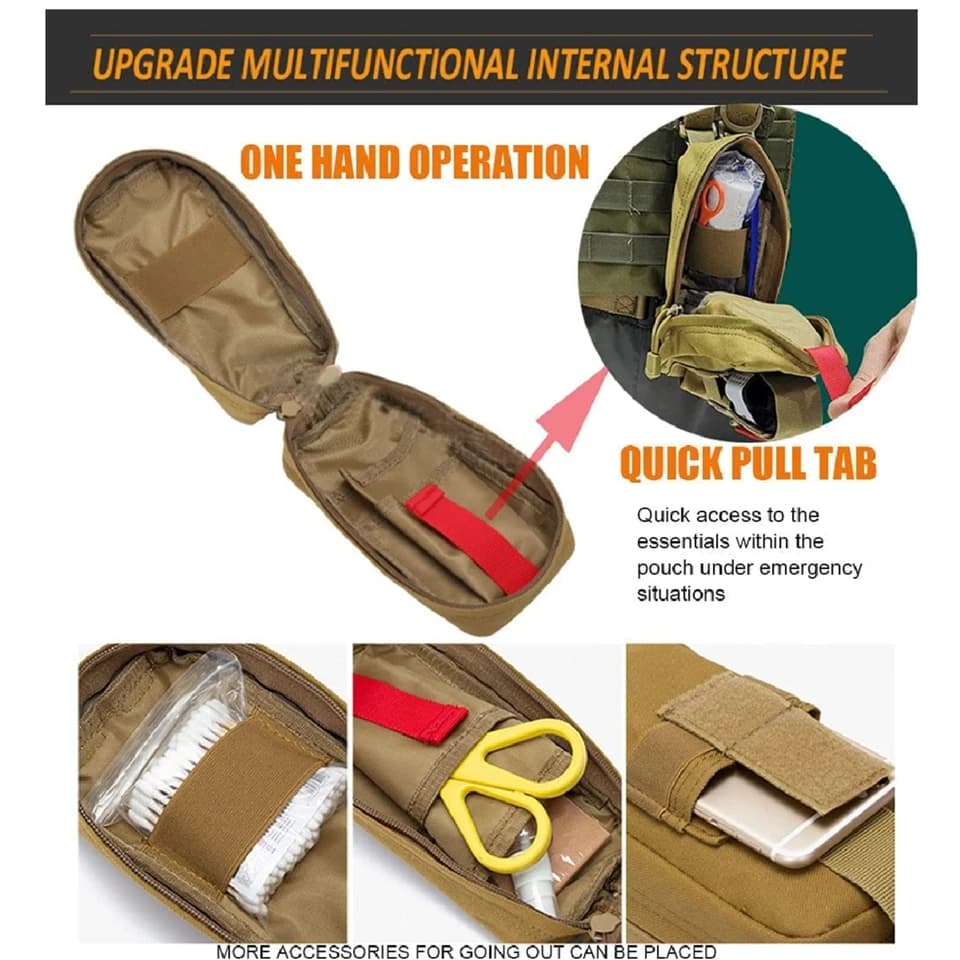 50611s First Aid Kit | IFAK Molle Pouch | Emergency Outdoor Survival - Thumbnail 3