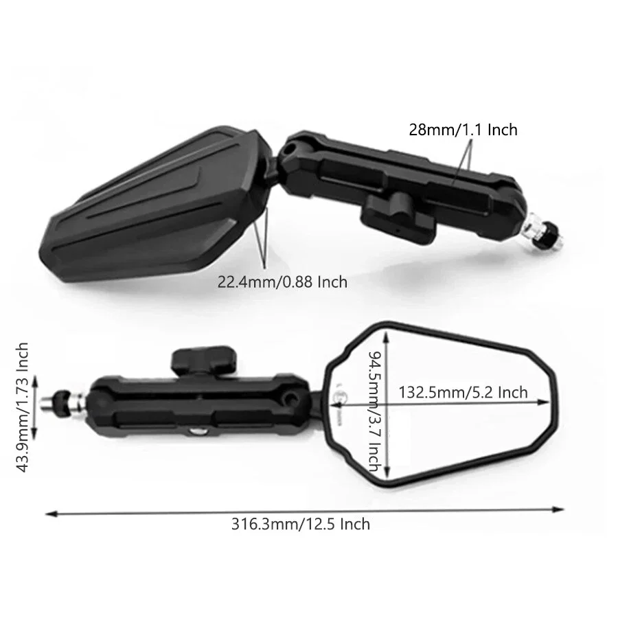 Universal Foldable Motorcycle Mirror Safety | Outdoor Riding | Durable & Adjustable - Thumbnail 4