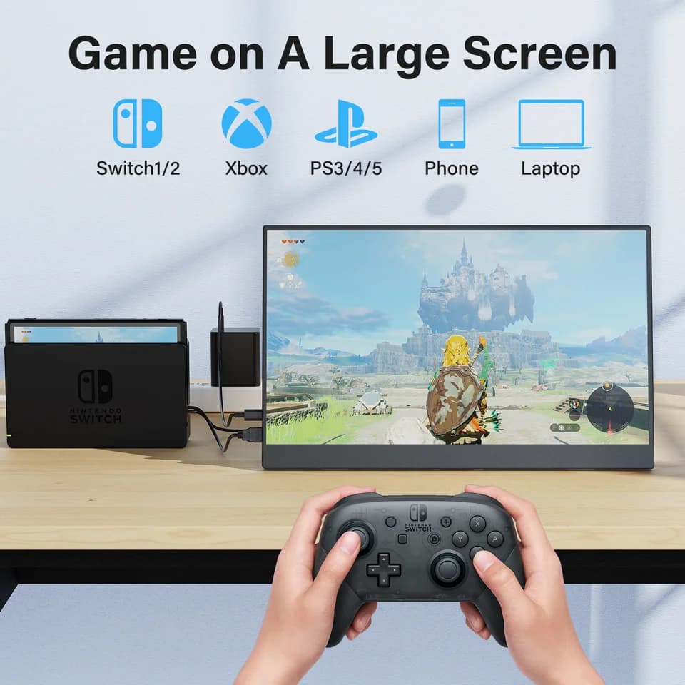 15.6" Portable Monitor | Full HD 1080p IPS Display | USB-C & HDMI - Thumbnail 7