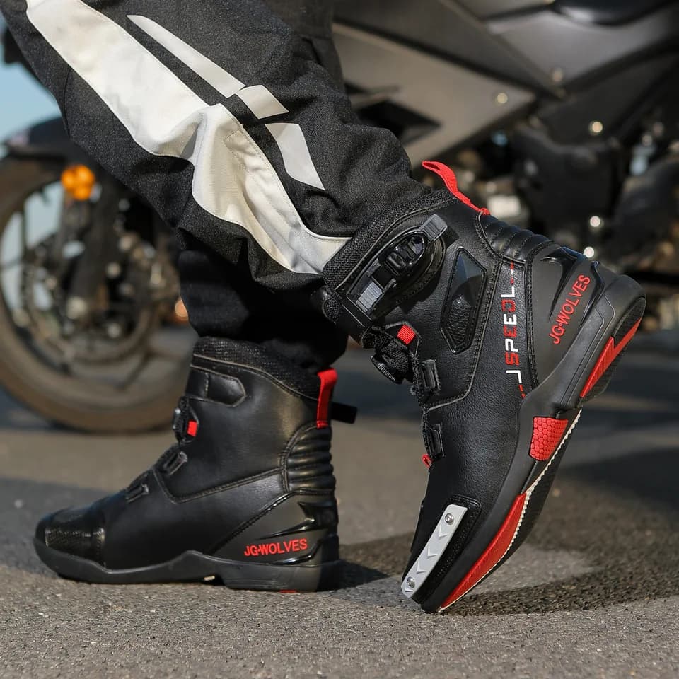Men's Safety Wellington Boots | Waterproof Motorbike Riding | TPU Anti-Collision - Thumbnail 3