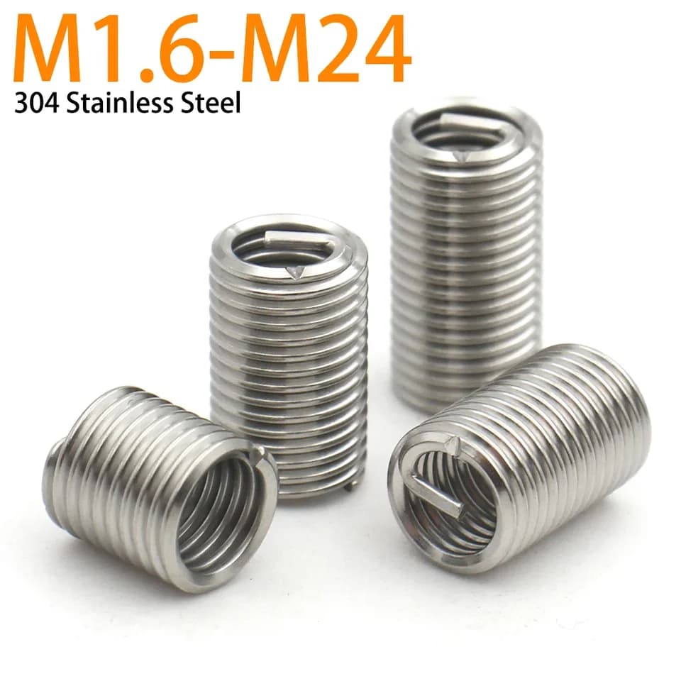 M1.6-M24 304 Stainless Steel Threaded Inserts | Helical Bushing Sleeve | Ground Screw Repair Kit - Thumbnail 2