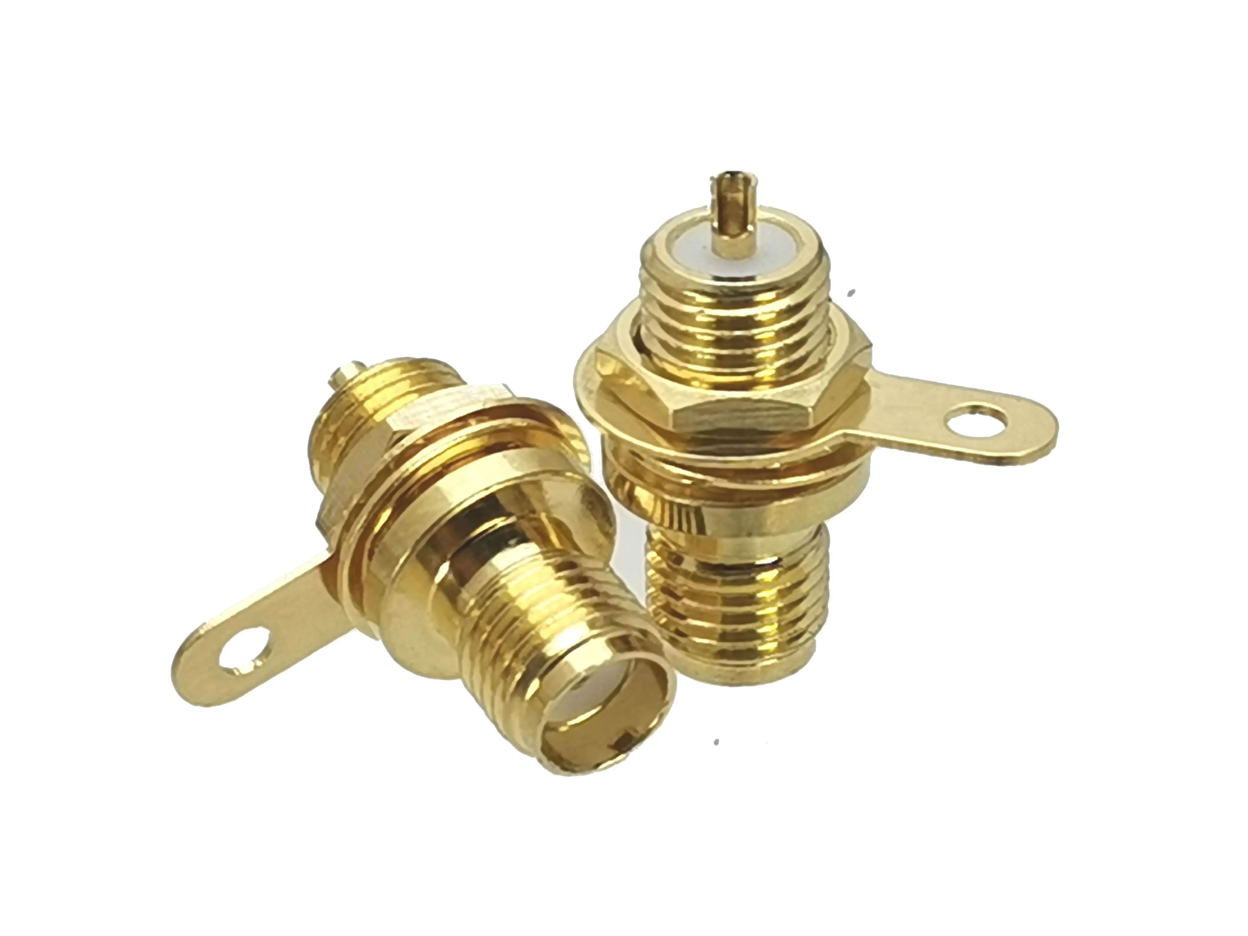 SMA Female Bulkhead Connector | Panel-Mount RF Adapter with Solder Cup - Image 1