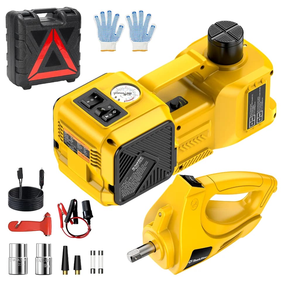 Taskstar 5T Electric Scissor Jack Lift Car | 12V Tyre Inflator & LED Light | Sedan SUV Truck - Thumbnail 2