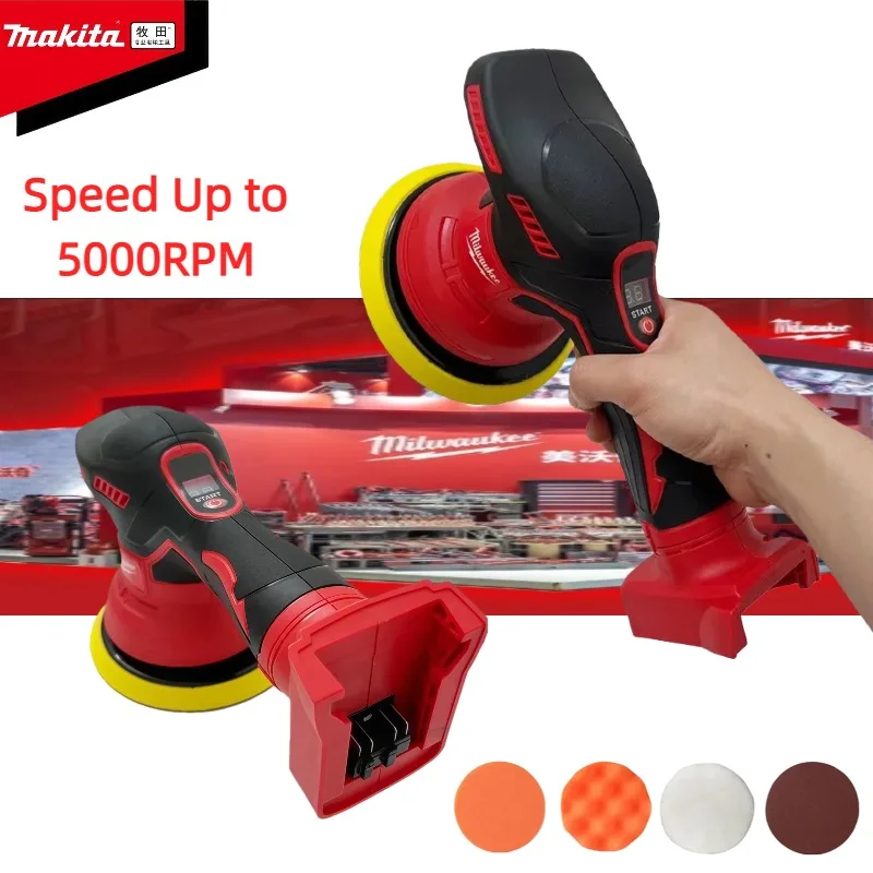 Cordless Car Polisher | 8-Speed Milwaukee Electric | Auto Waxing & Sanding Machine - Thumbnail 2