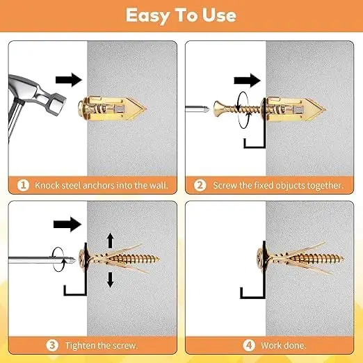 Plasterboard Fixings | Self-Drilling Drywall Anchors | Gypsum Plasterboard Dowel - Thumbnail 4