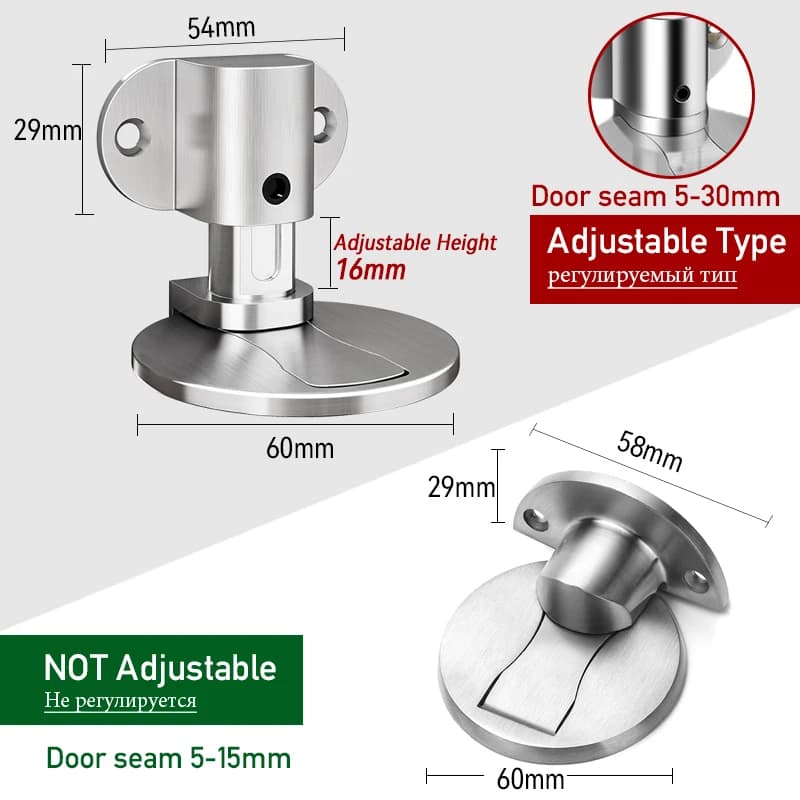 Magnetic Rubber Door Stopper | Punch-Free Zinc Alloy | Anti-Collision Door Holder - Thumbnail 6