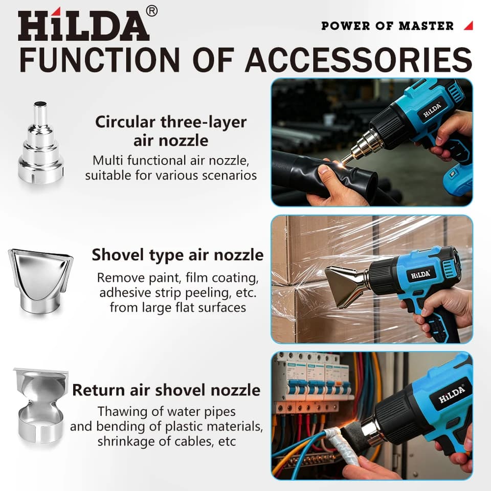 HILDA Cordless Heat Gun | Makita Battery Compatible | Shrink Wrap & Paint Removal - Thumbnail 2