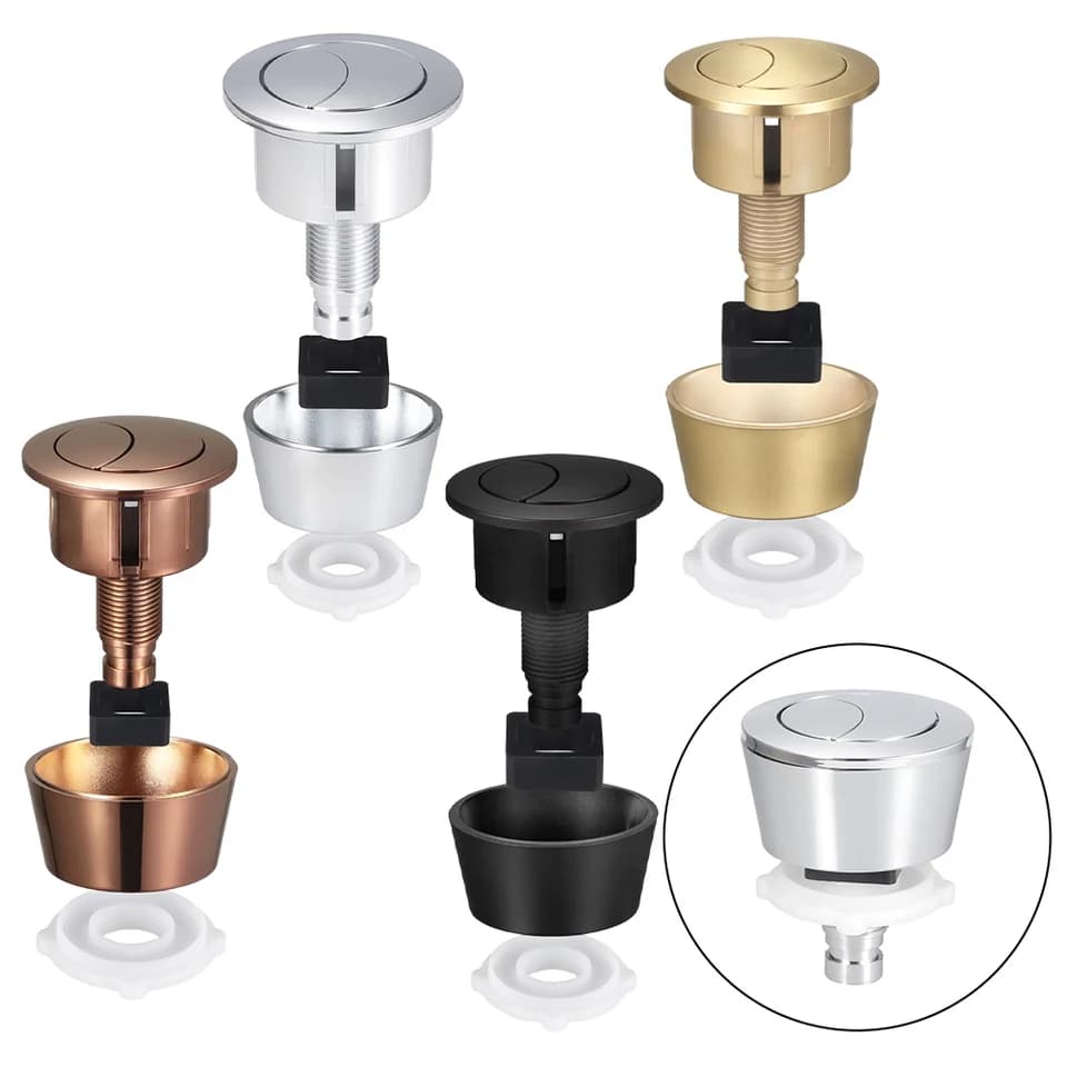 Toilet Siphon Dual Flush Button Kit | 20-40mm Cistern Lid Holes | Tank Repair - Thumbnail 3