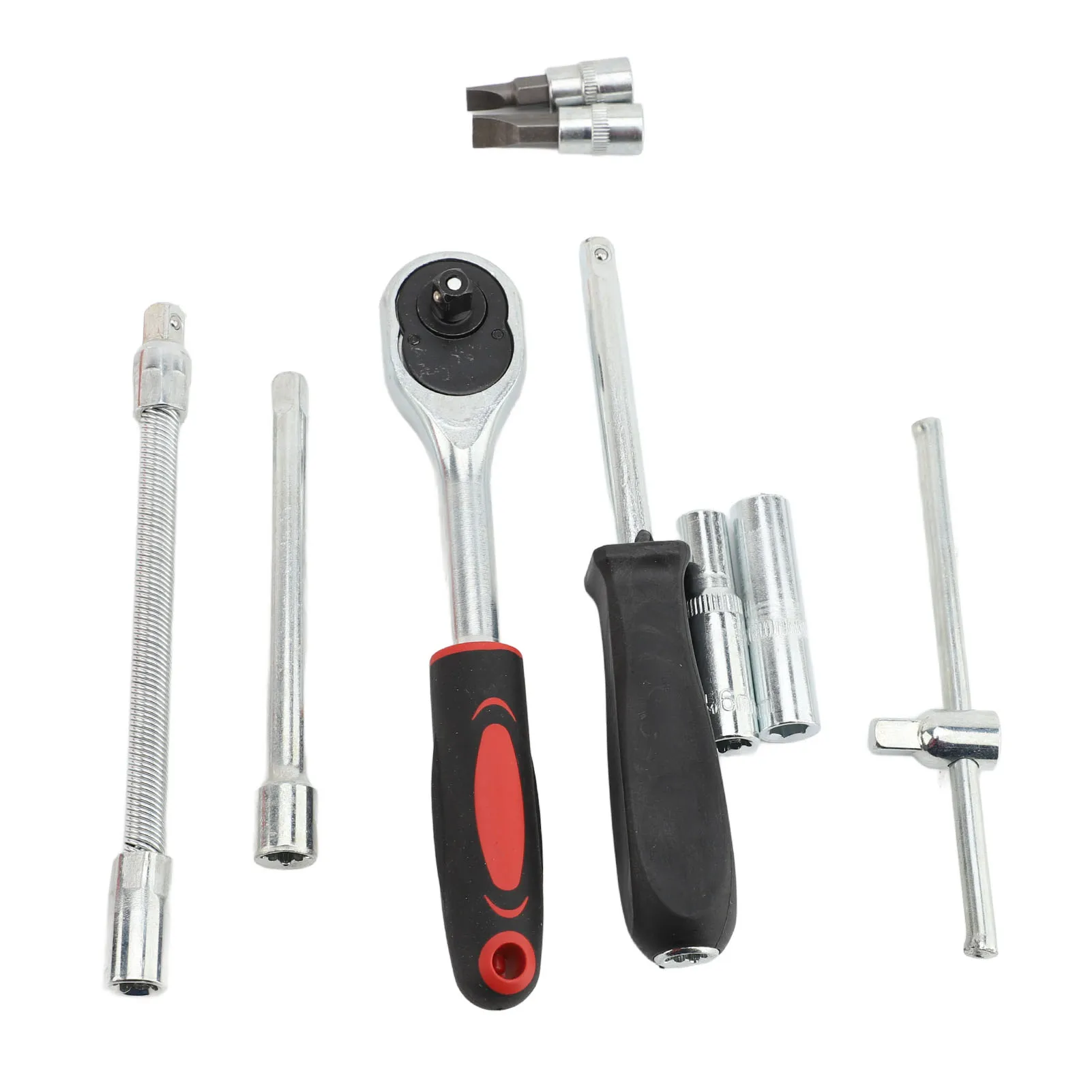 Complete stainless steel car repair tool kit for off-road motorcycles, featuring wrenches, sockets, and automotive maintenance accessories in a durable case.