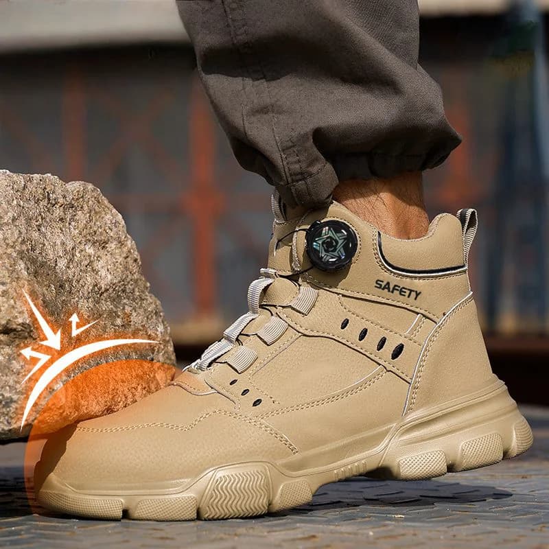 Steel Toe Safety Boots Men | Waterproof Puncture-Proof | Lightweight Industrial Rotary Buckle - Thumbnail 5