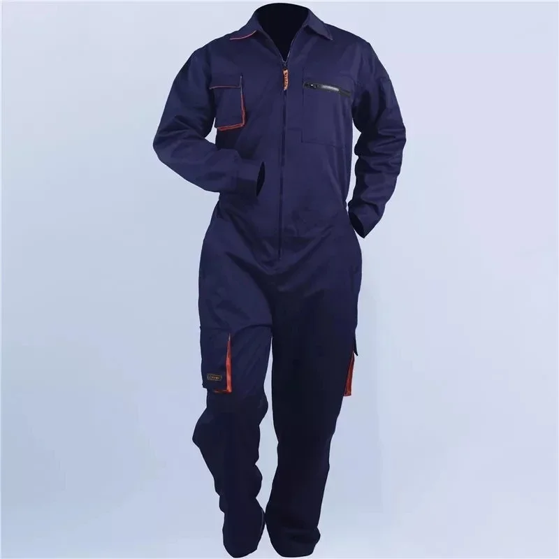 Bib and brace overalls women: single blue overall on a plain background.