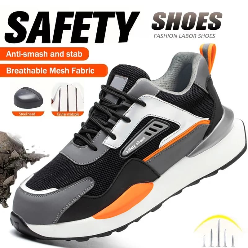 Steel Toe Cap Safety Boots | Lightweight Puncture Resistant | Men's Work Boots - Thumbnail 2