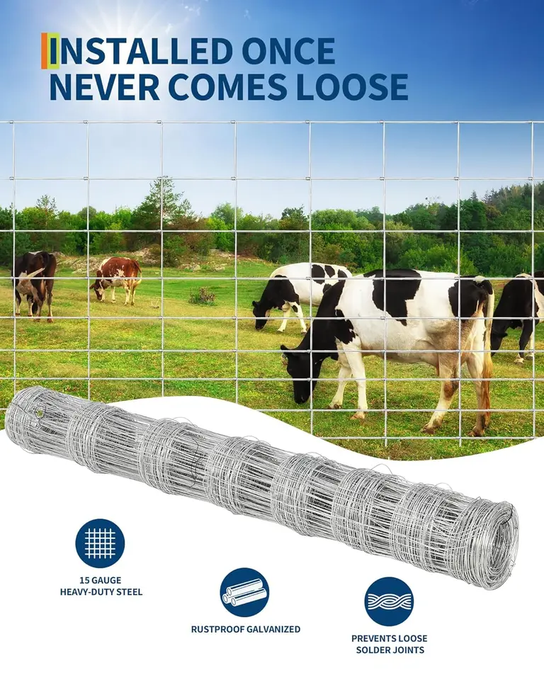 4ft Stock Fencing | Heavy Duty Welded Wire | Galvanised Livestock Panel - Thumbnail 4