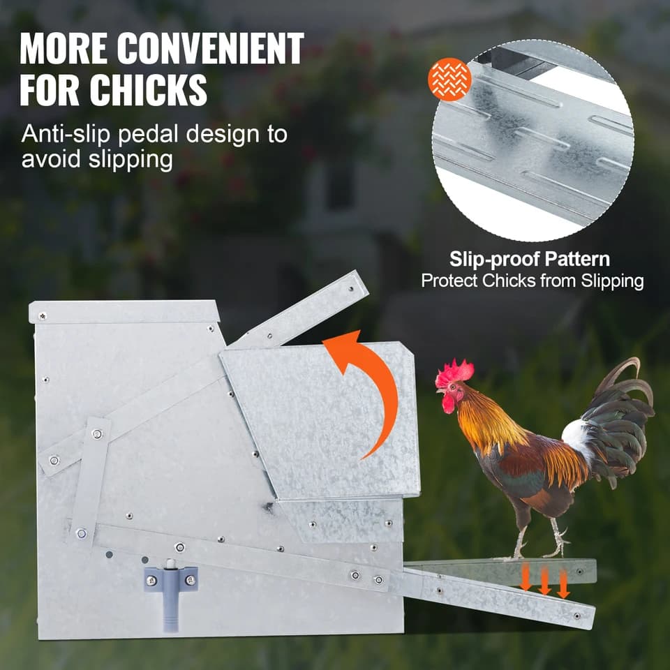 Automatic Poultry Feeder | 25lb Capacity | Galvanised Steel for 10 Chickens - Thumbnail 5