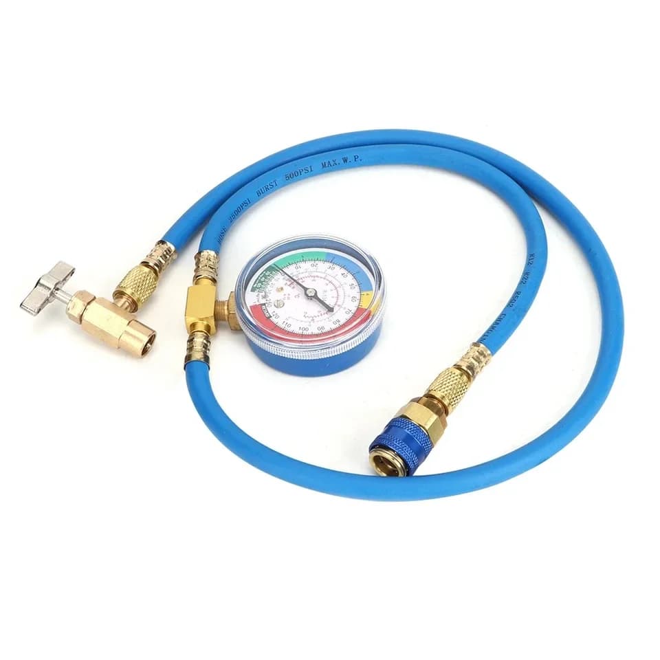 Car AC Recharge Kit | R134A Charging Hose with Gauge | Automotive Air Repair Tool - Thumbnail 3