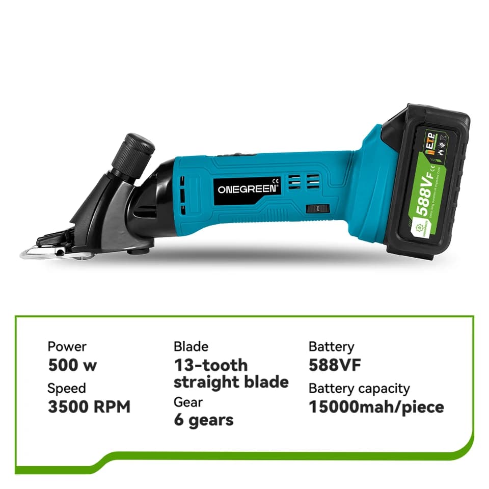 ONEGREEN 6 Speed Sheep Shears | 13 Teeth Electric Clipper | For Makita 18V Battery - Thumbnail 3