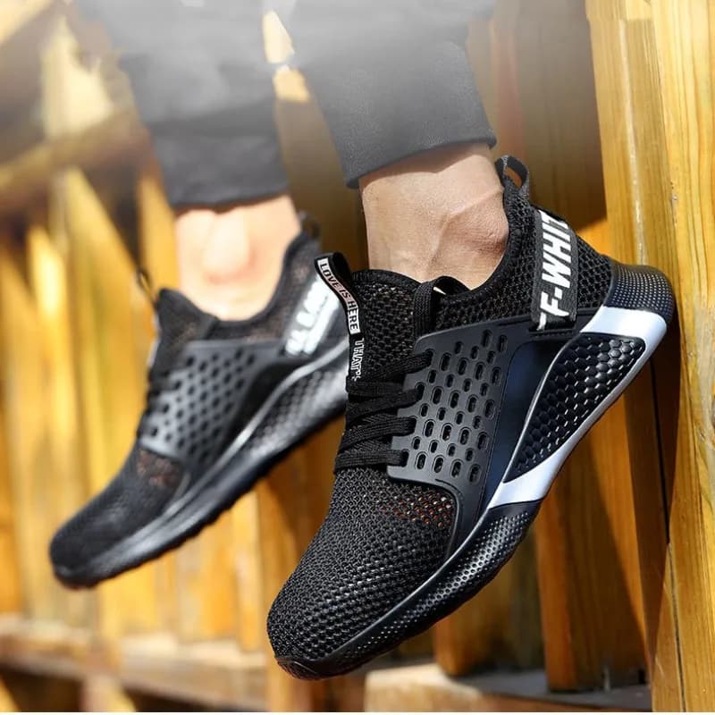 Summer Work Shoes Steel Toe | Lightweight Breathable Safety Trainers | Anti-Smash Protection - Thumbnail 7