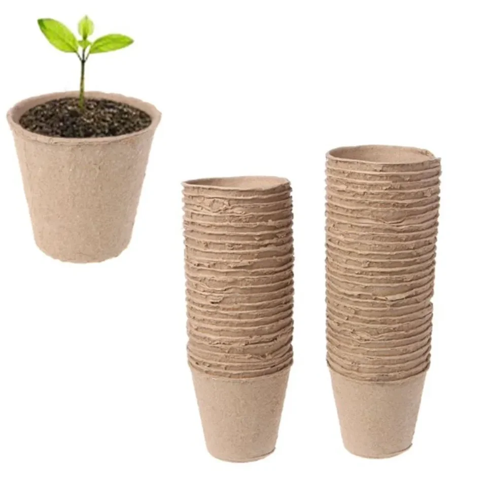 6cm Biodegradable Seed Plant Trays | 50pc Peat Pots | Eco-friendly Seedling Starters - Thumbnail 3