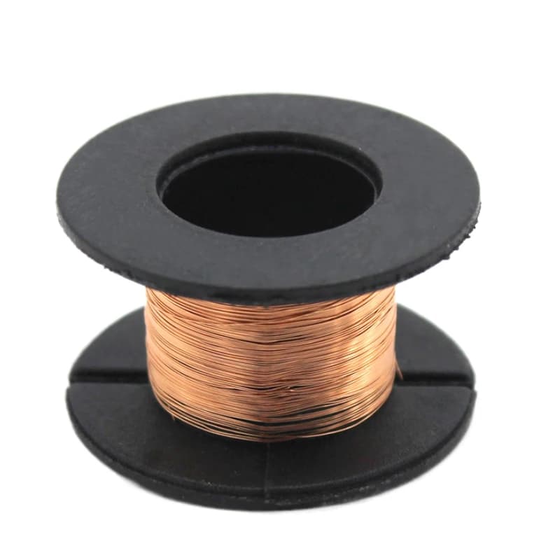 1/2pcs 0.1mm ultra-fine PCB jumper wire for soldering repair on mobile phone and computer circuit boards, shown on a spool.