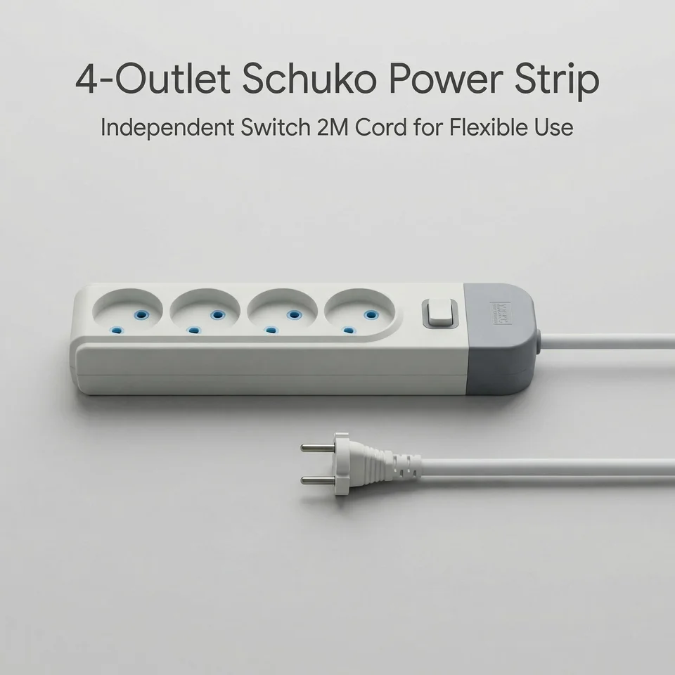 4-in-1 UK Extension Lead | 2M Cable, Switched | 230V/10A Power Socket - Thumbnail 5