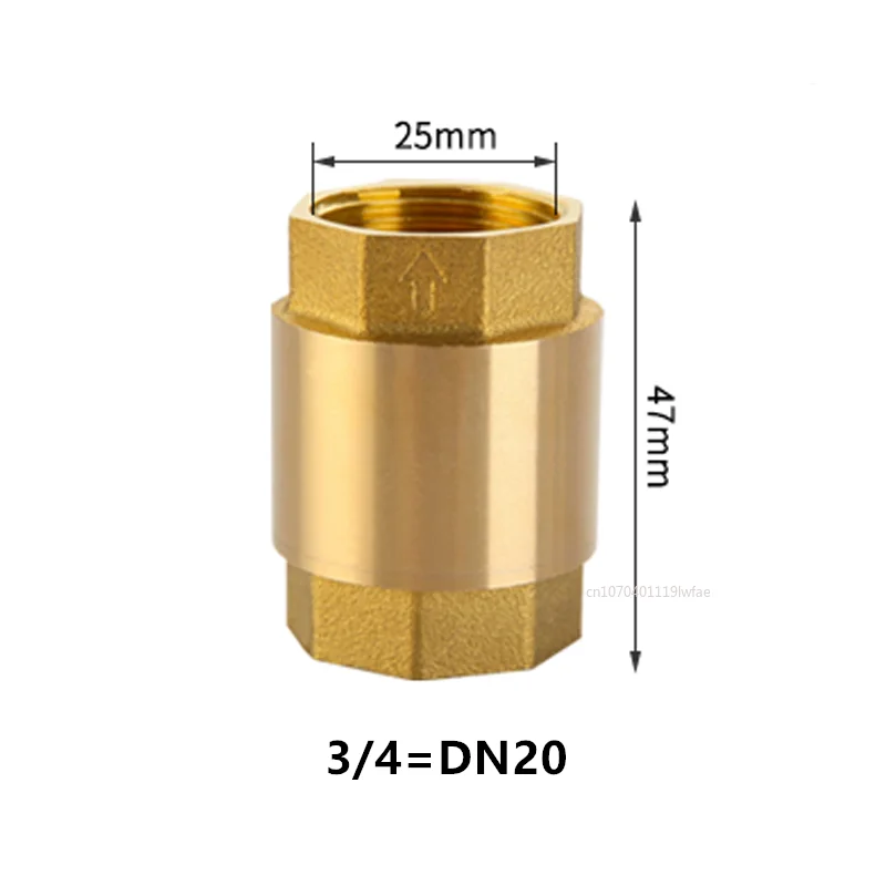 Brass Double Check Valve | NPT Female In-Line Spring | Water Control 1/2" - 2 - Thumbnail 4