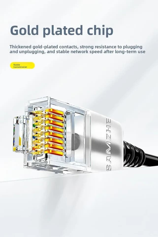 Cat6A Slim Ethernet Cable | 10Gbps Network Patch Lead | Router, PC, PS5 Compatible - Thumbnail 5