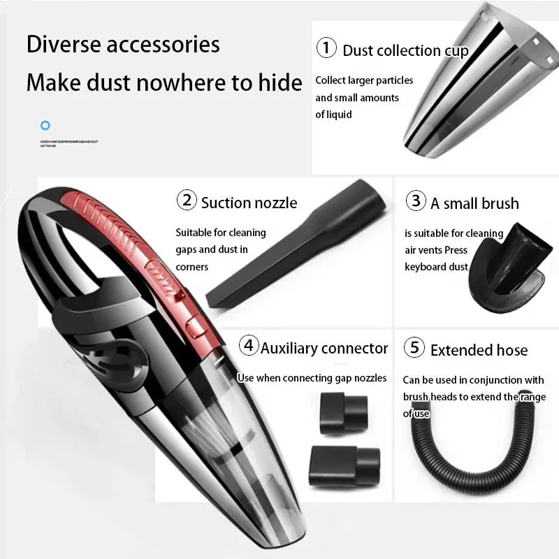 Car Vacuum Cleaner | High Power Cordless | Auto Detailing Kit - Thumbnail 6