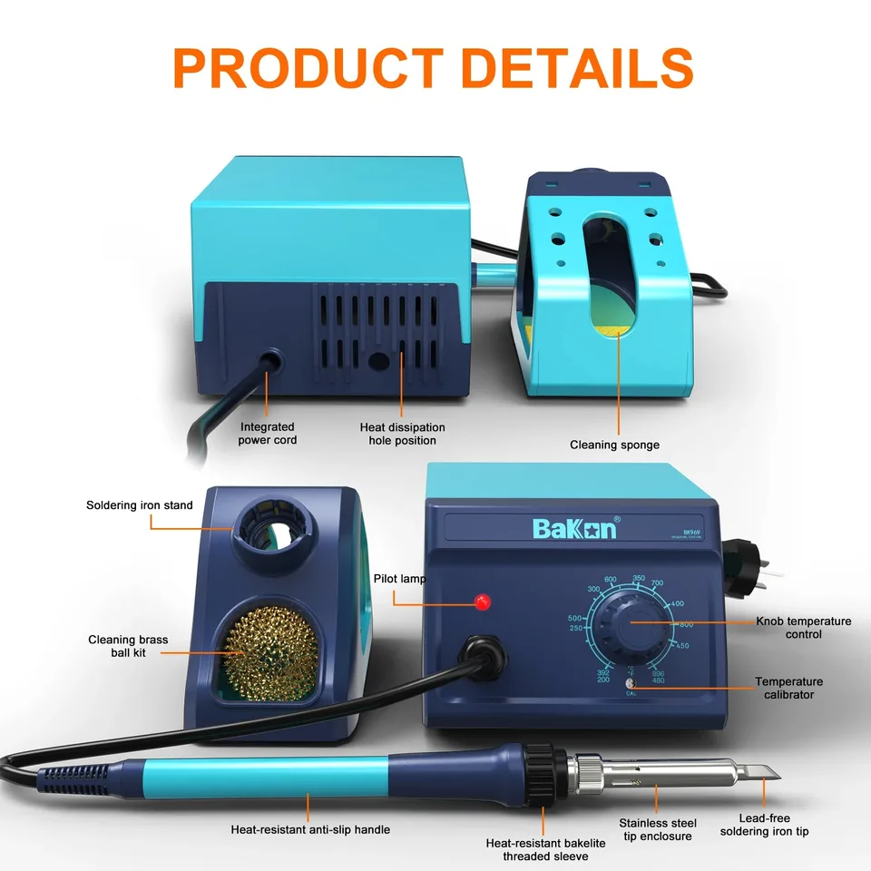 Bakon BK969 Soldering Iron | 90W Rotary Temperature Control | Entry-level Tool - Thumbnail 6