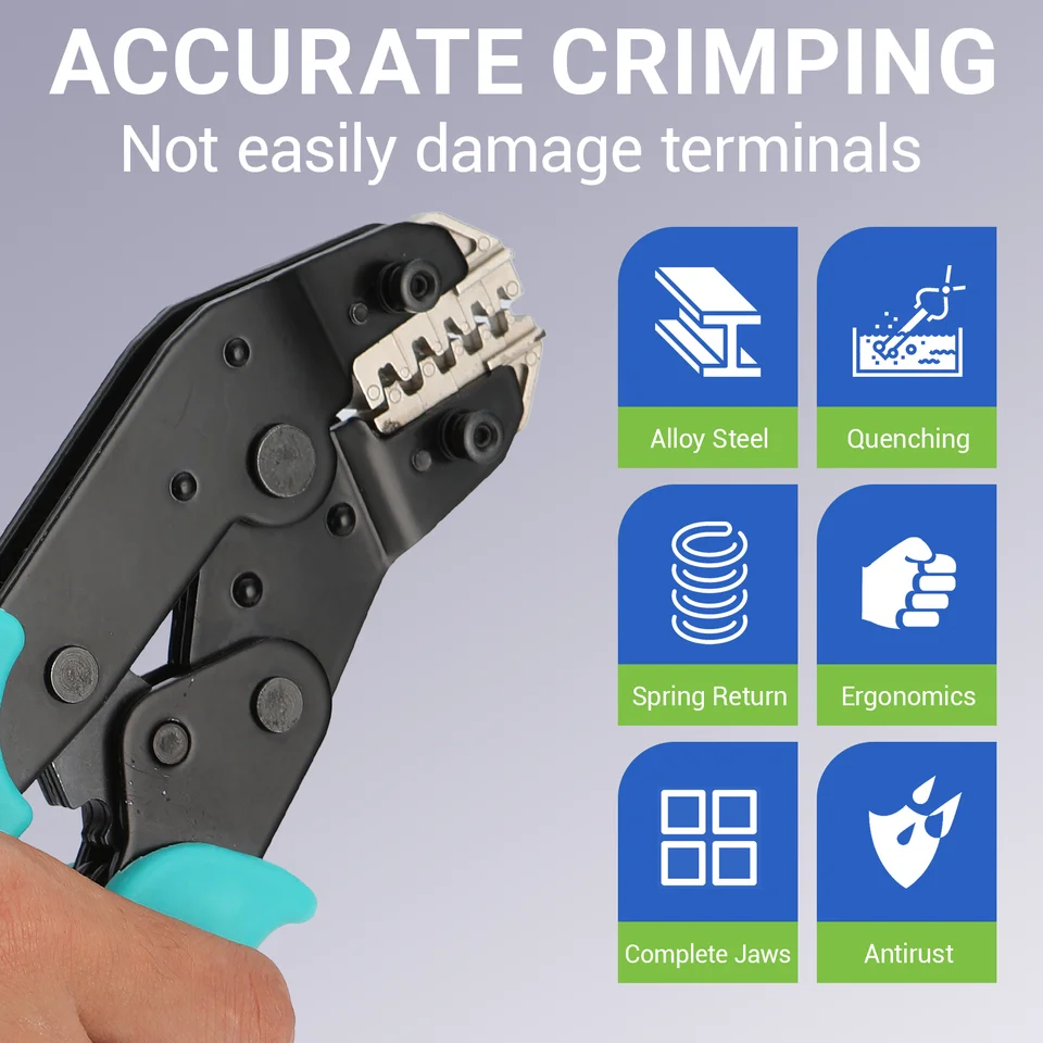 Crimping Tool Kit | Quick-Change Jaws for Non-Insulated & Solar Terminals - Thumbnail 6