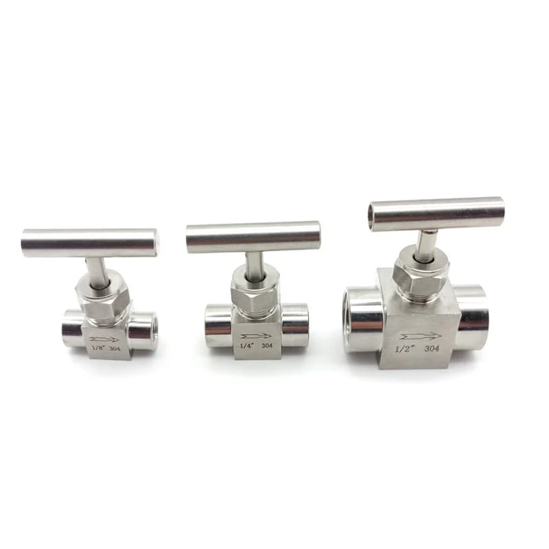 BSP Female Thread 304 SS Needle Valve | High Pressure Shut-Off | 2-Way Pipe Fitting - Thumbnail 3