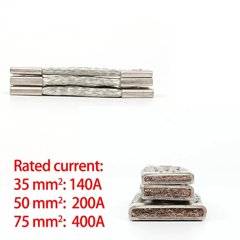 Flexible Busbar Connector | Tin Plated Copper Braid | M4-M10, 35-75mm² for 140-400A - Thumbnail 4