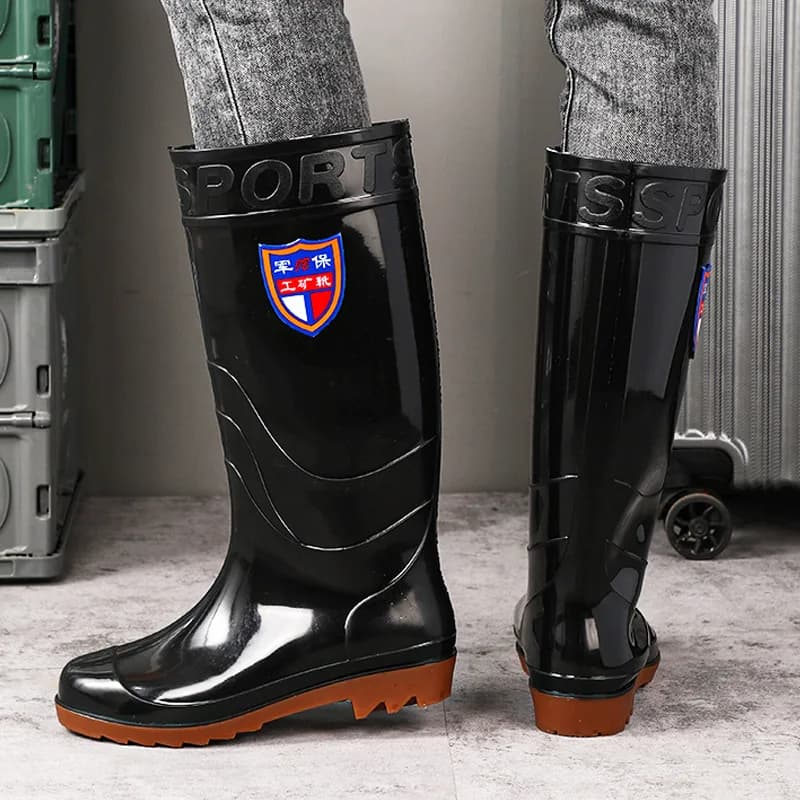 Men's Fleece Lined Boots | Waterproof Anti-Slip PVC | Fishing & Workwear - Thumbnail 2