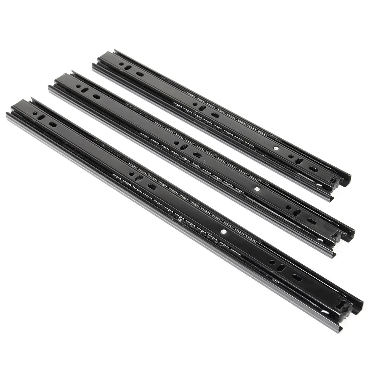 Premium 3-section soft close ball bearing drawer slides with full extension and damping buffer for smooth cabinet operation.