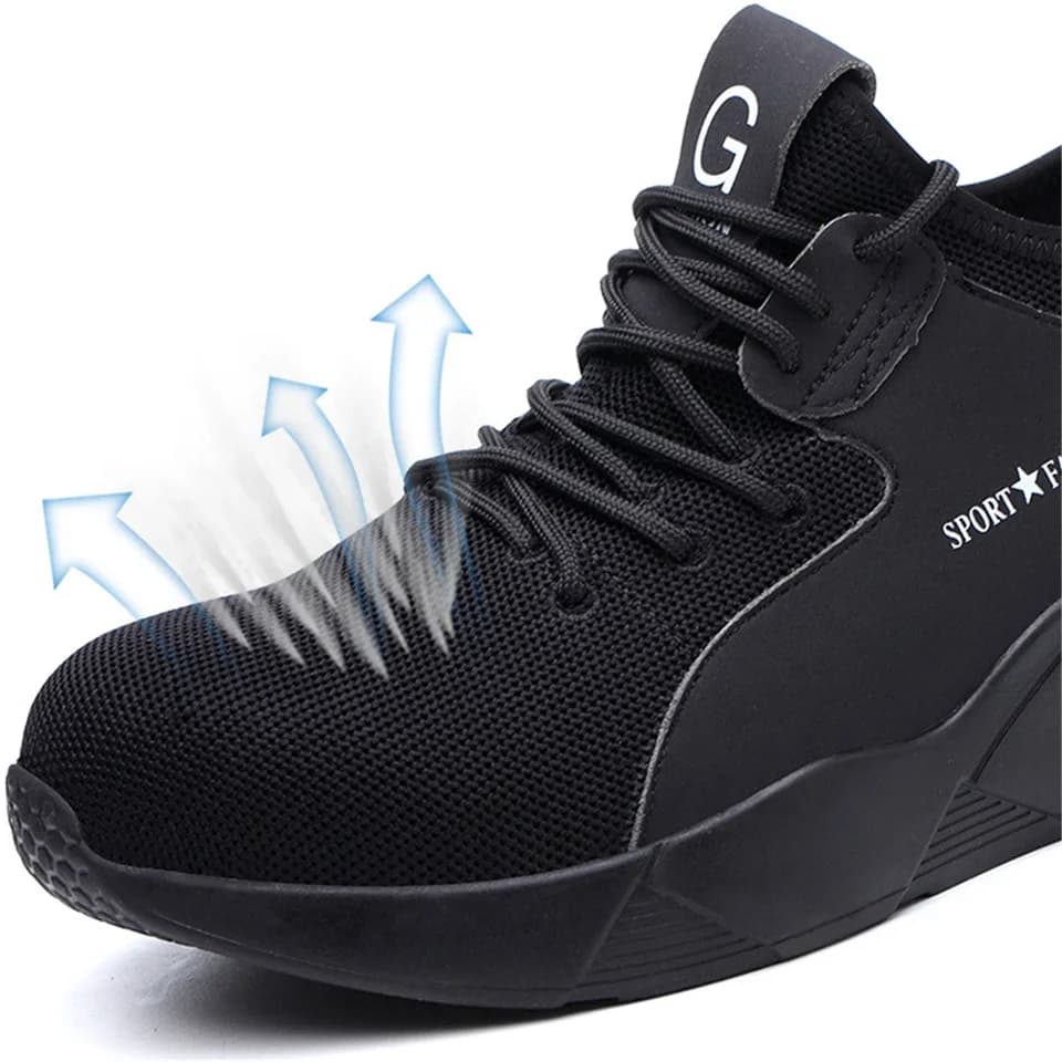 Mens Safety Work Shoes | Steel Toe Lightweight Breathable | Anti-smashing Industrial Footwear - Thumbnail 5