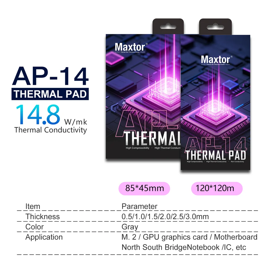 Maxtor Thermal Base Layer 16.8W/mk | CPU/GPU Heat Dissipation Pad | Motherboard Cooling - Thumbnail 2