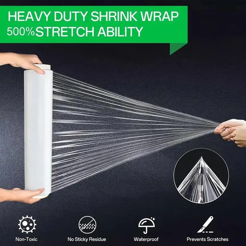 15/30cm Clear Pallet Wrap | 500% Stretch, Waterproof | Moving, Shipping, Storage - Thumbnail 4