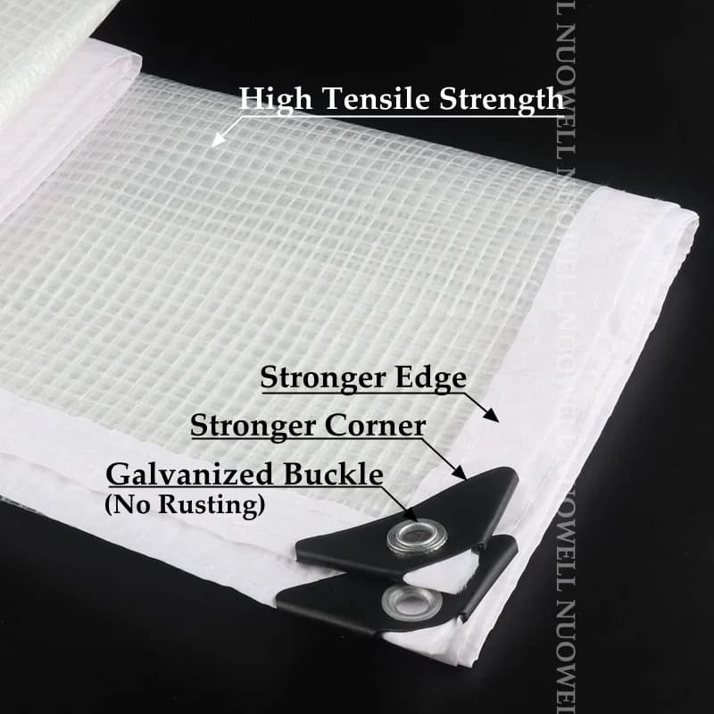 0.33mm Reinforced PE Tarpaulin | Rainproof Shelter Film | Terrace, Balcony & Plant Cover - Thumbnail 3