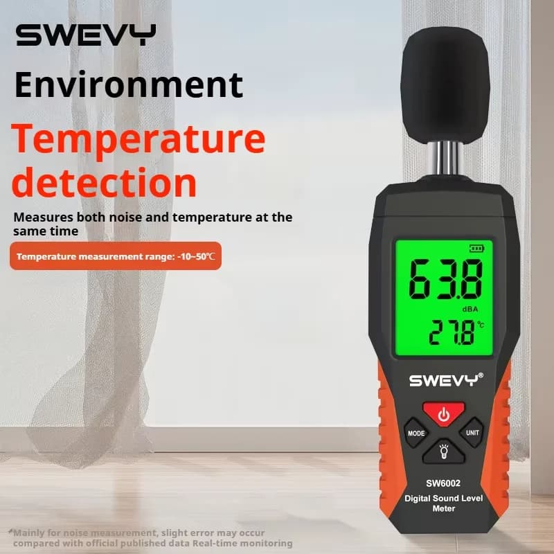 SWEVY Decibel Meter | 30-130dB Portable Sound Tester | Colour Screen - Thumbnail 3