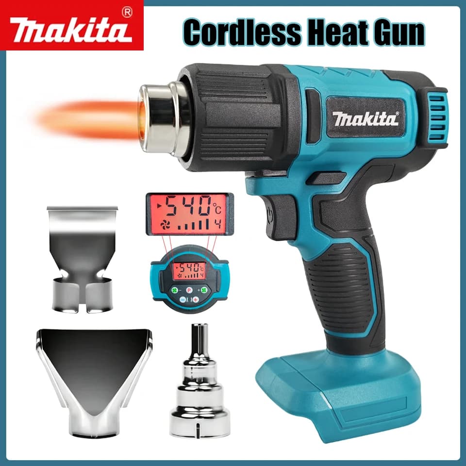 Makita 18V Cordless Heat Gun | Max 540°C | Shrink Film & Soldering - Thumbnail 2