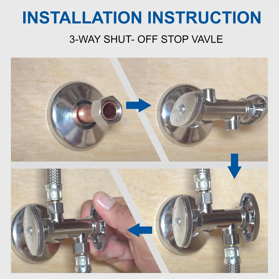 Float Valve Stop | 3/8" x 5/8" x 3/8" Comp. | 1/4 Turn Dual Handle 80407 - Thumbnail 5