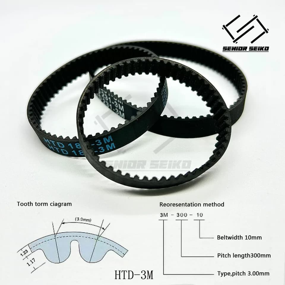 HTD Timing Belt | 3M Pitch, 342-375mm Length, 6-20mm Width | Closed Synchronous Drive - Thumbnail 2